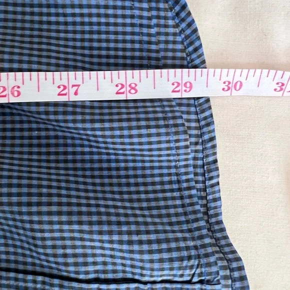 Theory Shirt Mens Blue Checker Plaid Long Sleeve Button Up Casual Size M - Picture 10 of 11